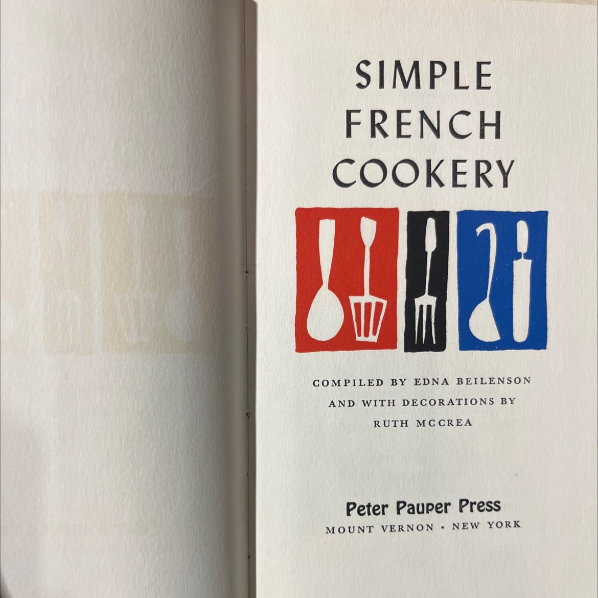 simple french cookery book, by edna beilenson, 1958 Hardcover image 2