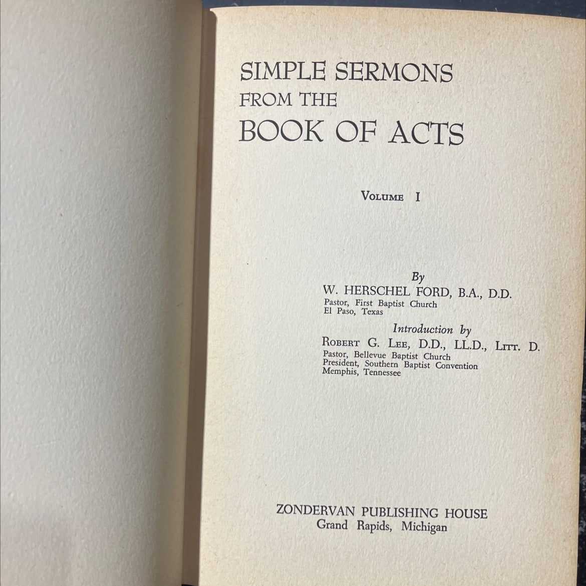 simple sermons from the book of acts volume i book, by w. herschel ford, 1950 Hardcover image 2