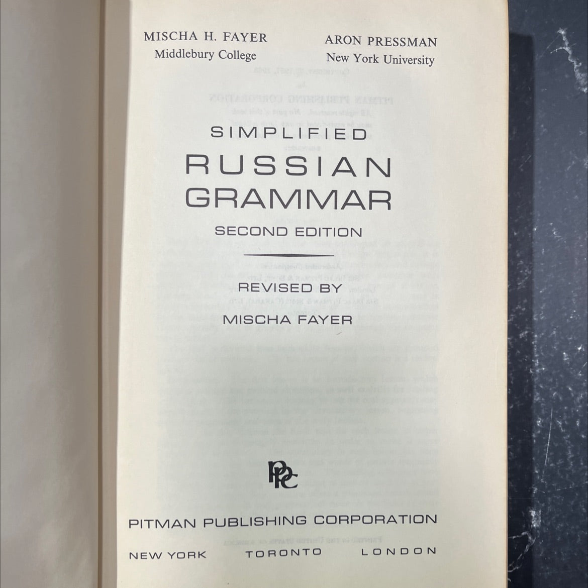 simplified russian grammar book, by mischa h. fayer, aron pressman, 1963 Hardcover image 2