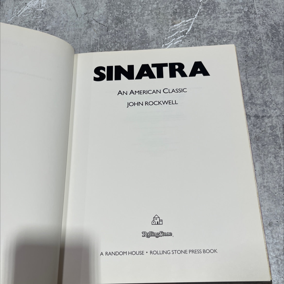 sinatra: an american classic book, by john rockwell, 1984 Hardcover image 2