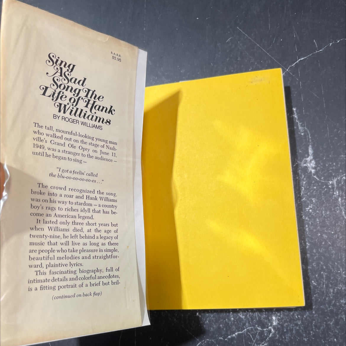 sing a sad song the life of hank williams book, by roger m. williams, 1970 Hardcover image 4