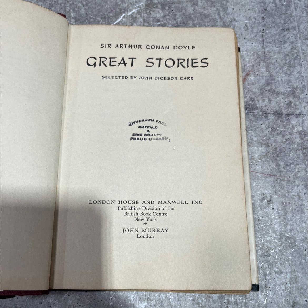 sir arthur conan doyle great stories selected by john dickson carr book, by sir arthur conan doyle, 1959 Hardcover image 2