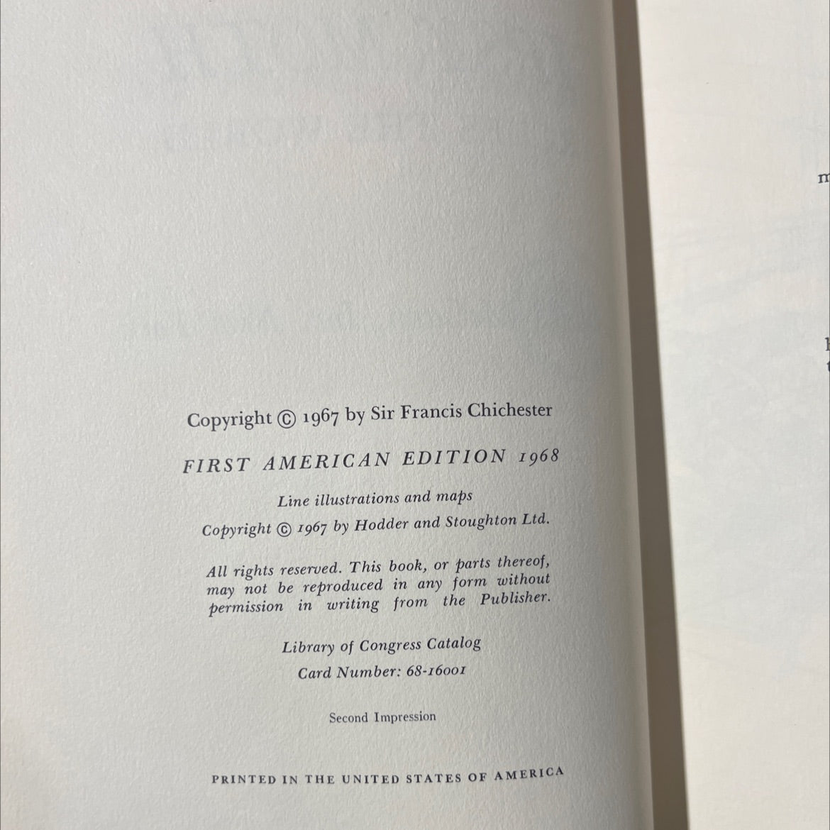 sir francis chichester gipsy moth circles the world book, by Sir Francis Chichester, 1968 Hardcover image 3