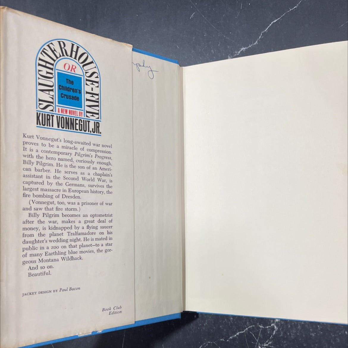 slaughterhouse-five or the children's crusade a duty-dance with death book, by kurt vonnegut, jr., 1969 Hardcover image 4