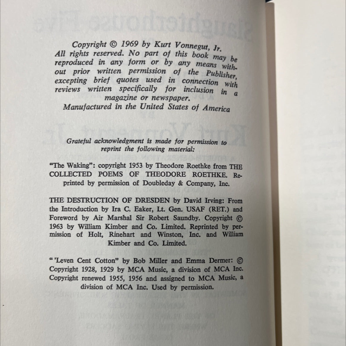 slaughterhouse-five or the children's crusade a duty-dance with death book, by kurt vonnegut, jr., 1969 Hardcover image 3