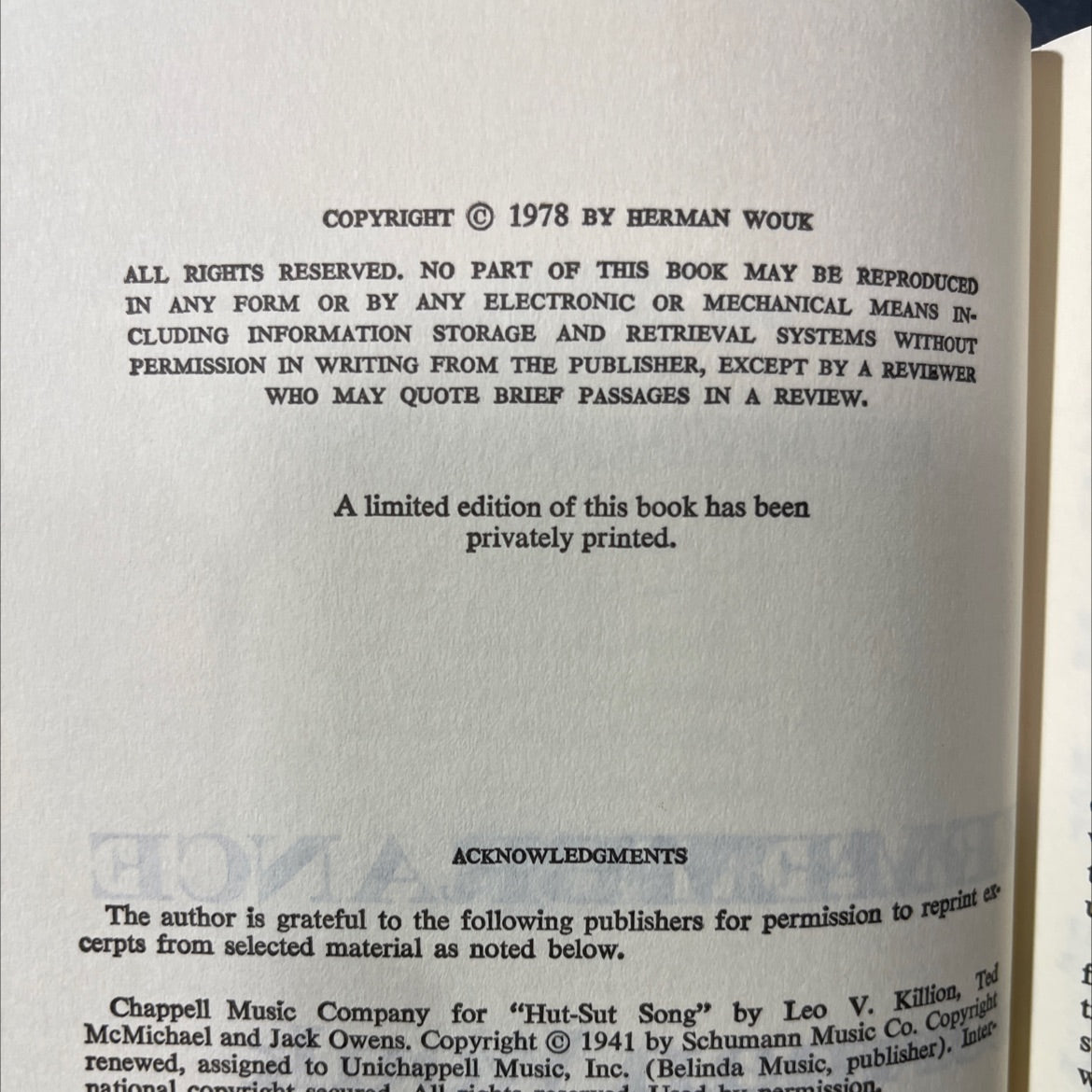 slavy cima war and remembrance book, by herman wouk, 1978 Hardcover image 3