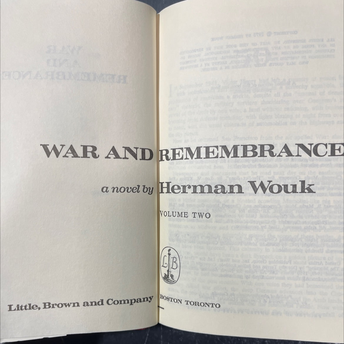 slavy cima war and remembrance book, by herman wouk, 1978 Hardcover image 2