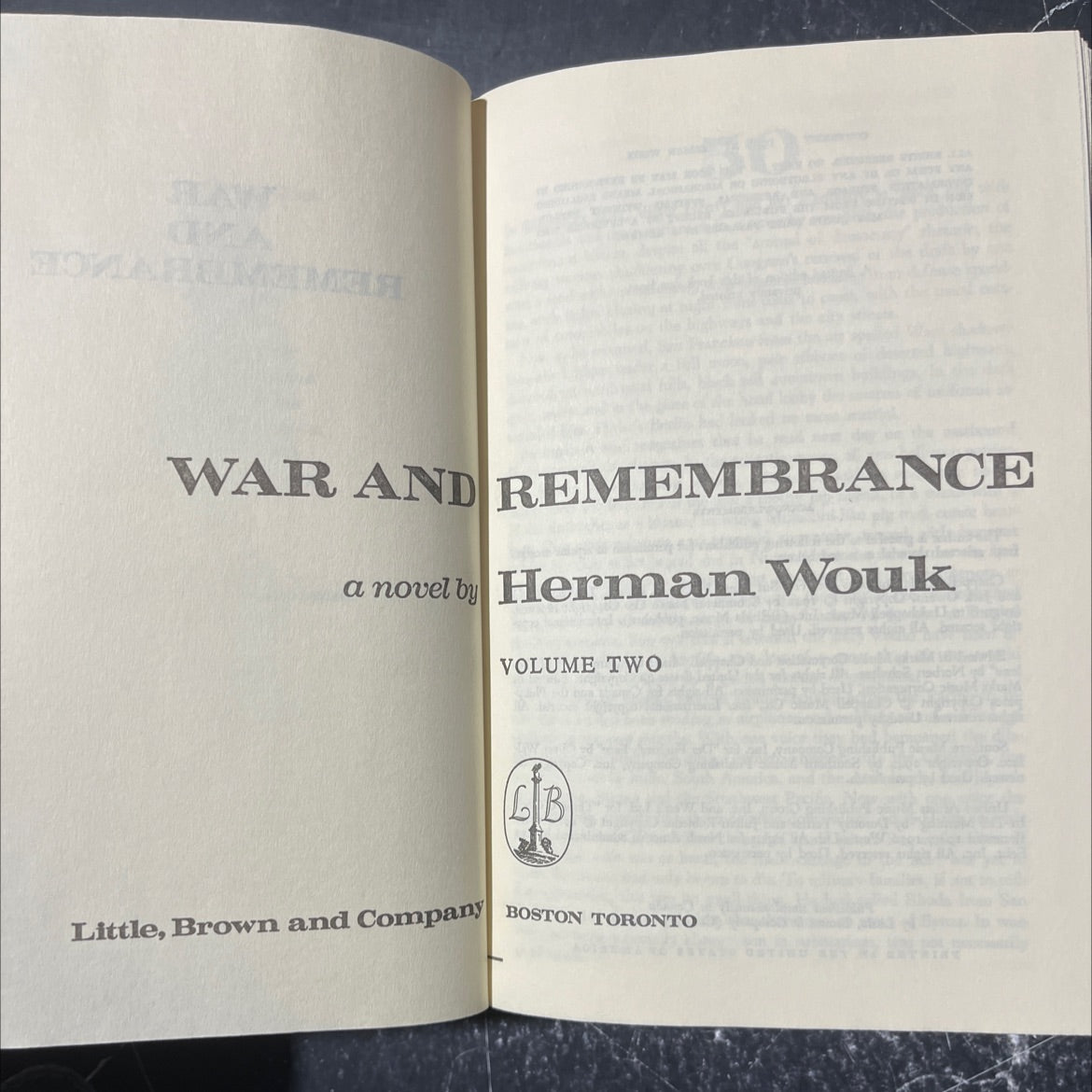 slaw war and remembrance book, by herman wouk, 1978 Hardcover image 2