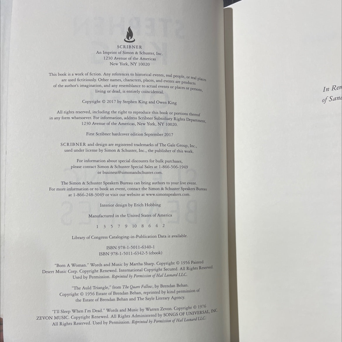 sleeping beauties book, by Stephen King and Owen King, 2017 Hardcover image 3