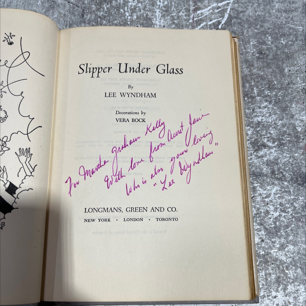 SIGNED slipper under glass book, by lee wyndham, 1952 Hardcover, First Edition, Vintage image 2
