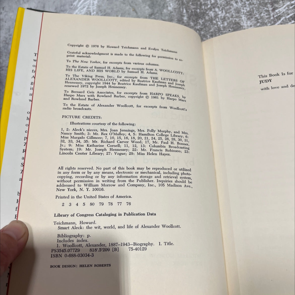 smart aleck: the wit, world, and life of alexander woollcott book, by howard teichmann, 1976 Hardcover image 3