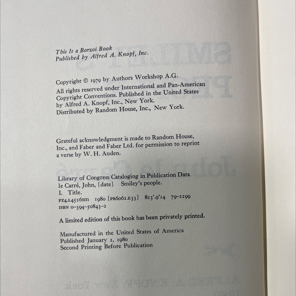 smiley's people book, by john le carré, 1980 Hardcover image 3