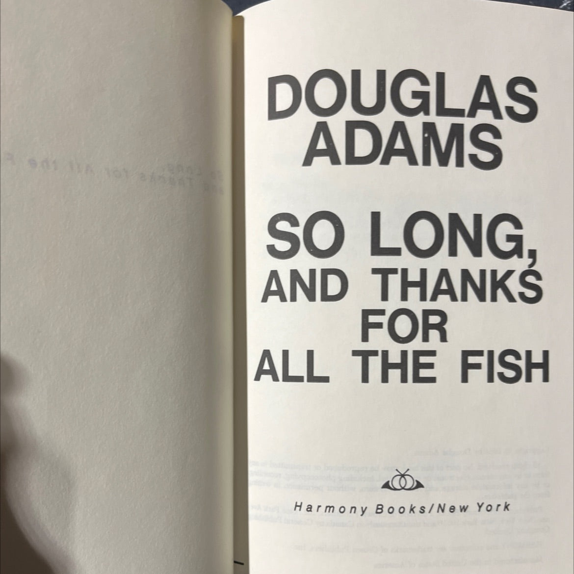 so long, and thanks for all the fish book, by douglas adams, 1984 Hardcover image 2