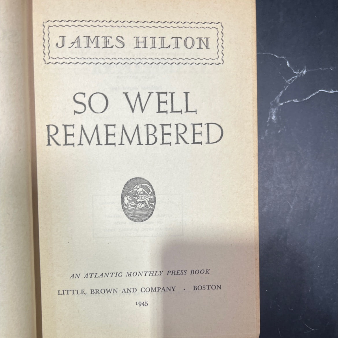 so well remembered book, by james hilton, 1945 Hardcover image 2