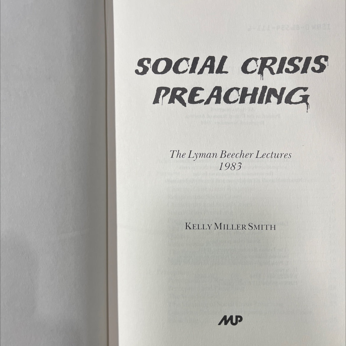 social crisis preaching book, by kelly miller smith, 1984 Hardcover image 2