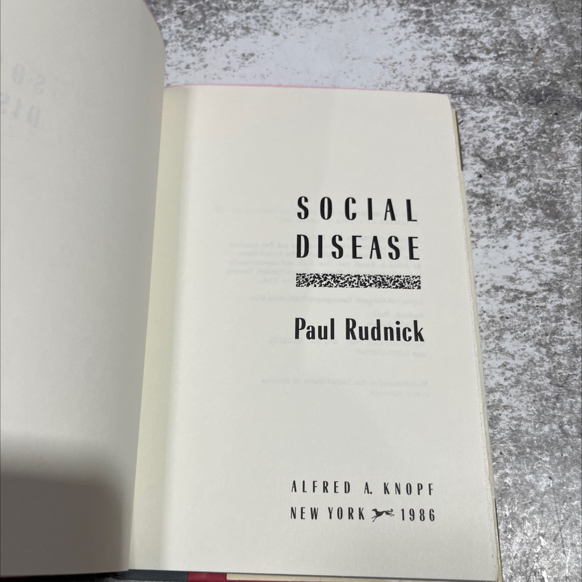 social disease book, by Paul Rudnick, 1986 Hardcover image 2
