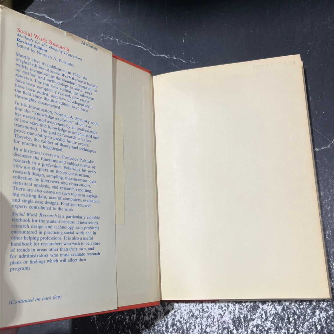 social work research book, by Norman A. Polansky, 1975 Hardcover image 4