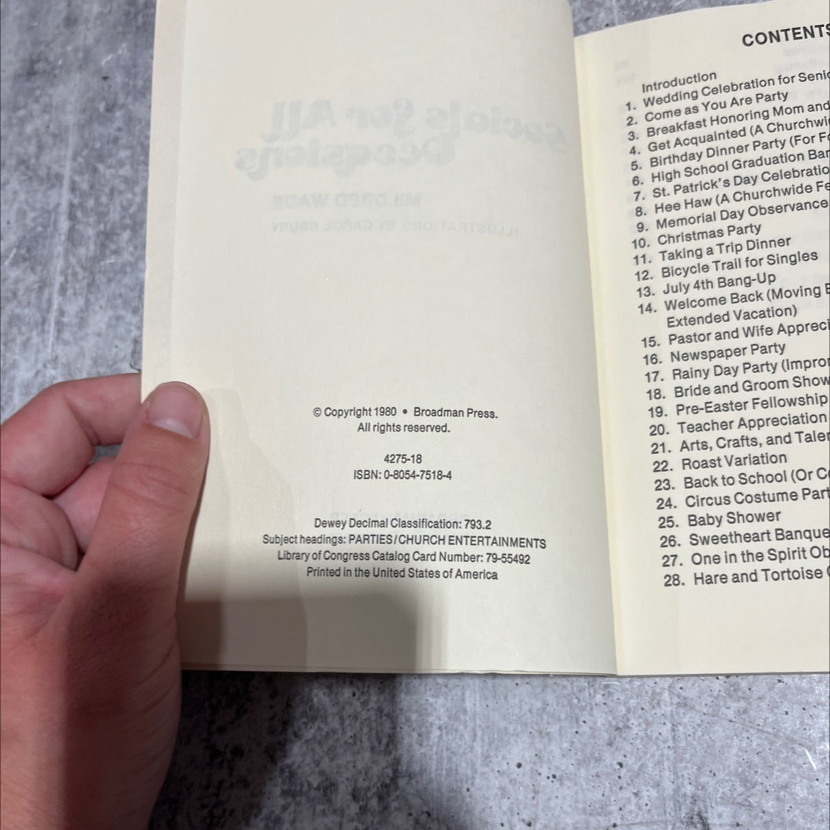 socials for all occasions book, by mildred wade, 1980 Paperback image 3