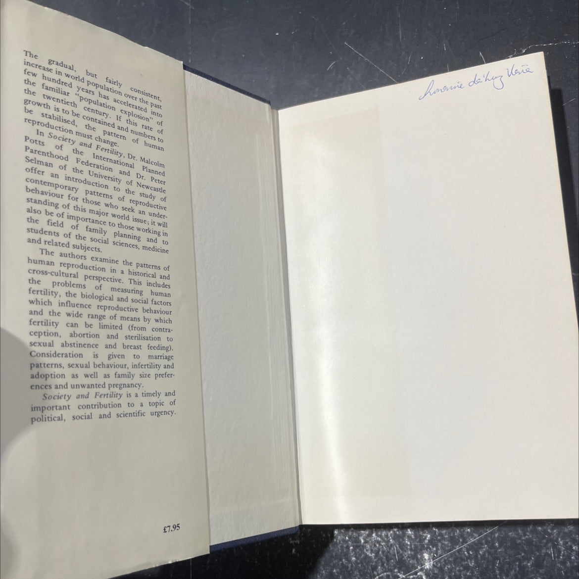 society and fertility book, by malcolm potts, peter selman, 1979 Hardcover image 4