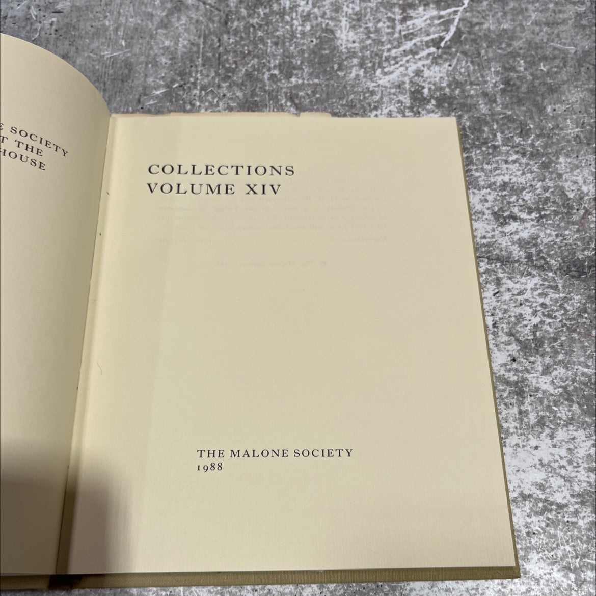 society t the house collections volume xiv the malone society book, by suzanne gossett, thomas l. berger, 1988 Hardcover image 2