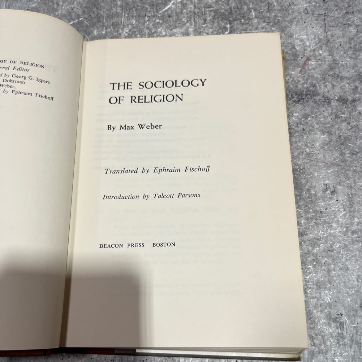 sociology of religion book, by max weber, 1963 Hardcover image 2