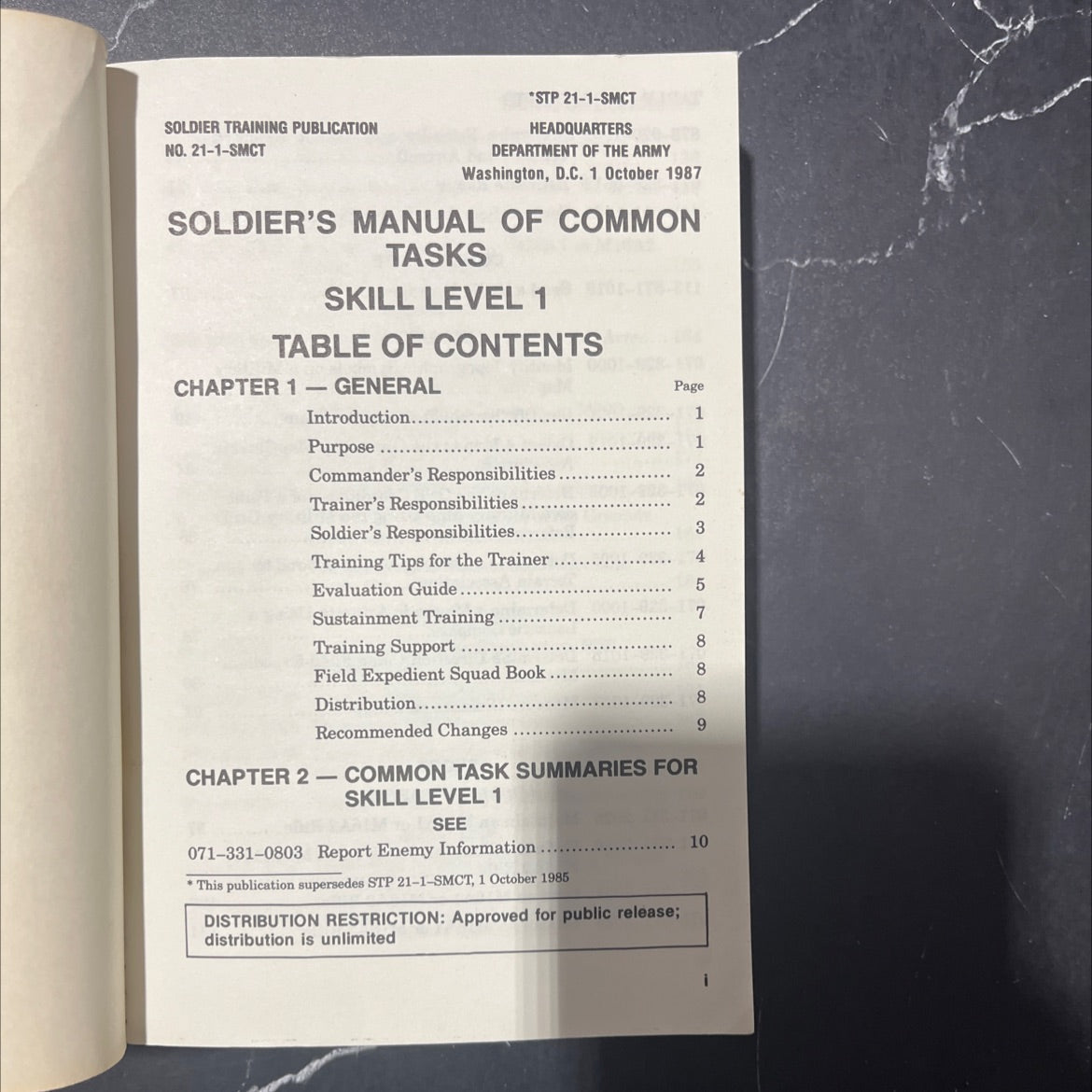 soldier's manual of common tasks skill level 1 book, by headquarters department of the army, 1987 Paperback image 2