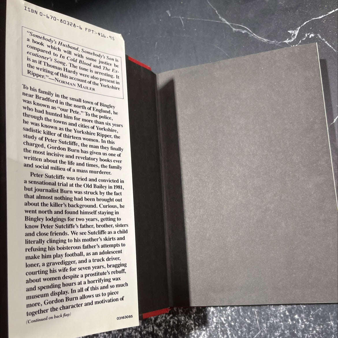 somebody's husband, somebody's son book, by Gordon Burn, 1985 Hardcover image 4