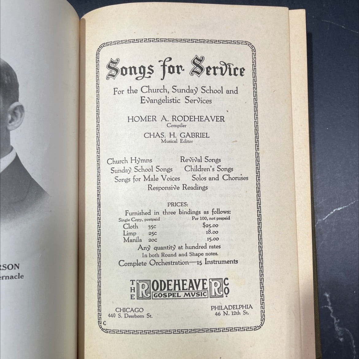 songs for service for the church, sunday school and evangelistic services book, by homer a. rodeheaver, unknown image 2