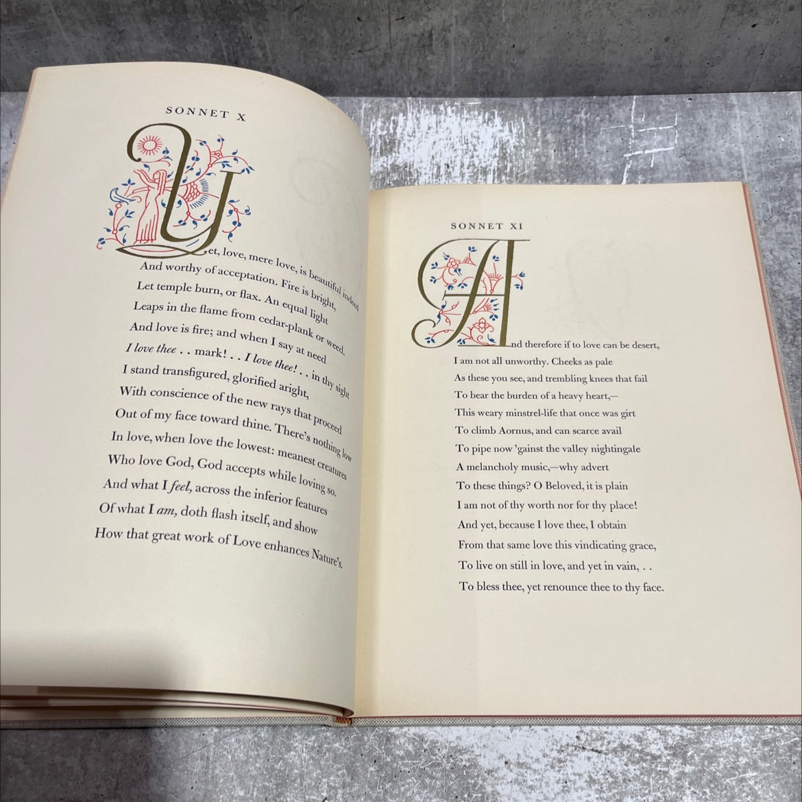 sonnets from the portuguese book, by elizabeth barrett browning, 1948 Hardcover, Folio image 4