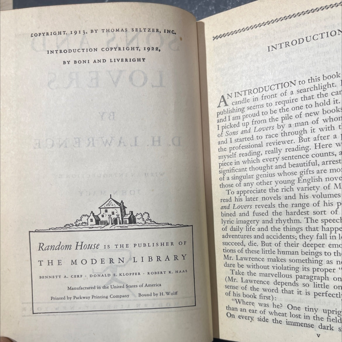 sons and lovers book, by d. h. lawrence, 1922 Hardcover image 3