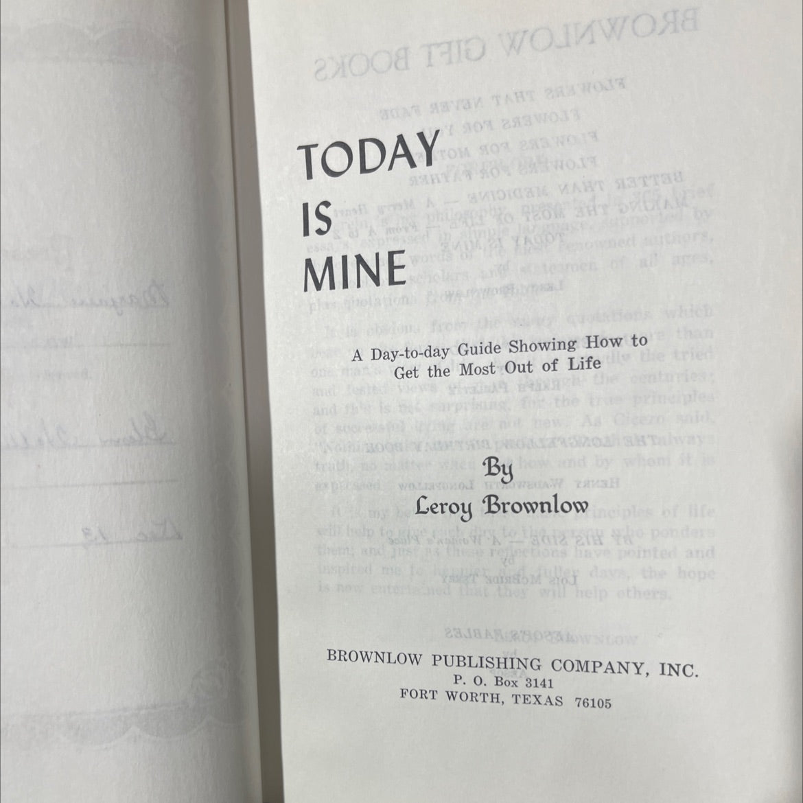 soon the woo and that 23 wo book, by leroy brownlow, 1972 Hardcover image 2