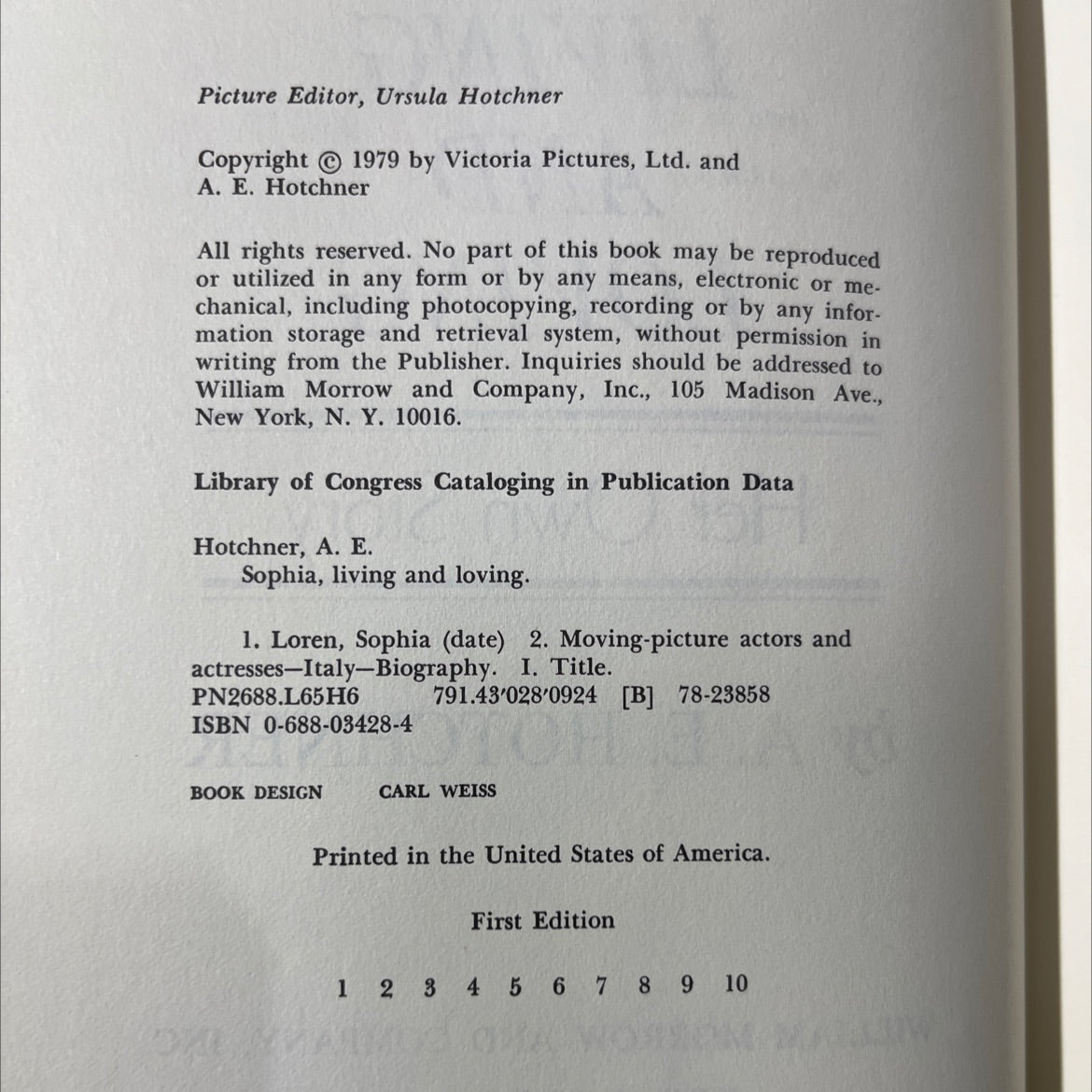 sophia living and loving her own story book, by A. E. Hotchner, 1979 Hardcover image 3