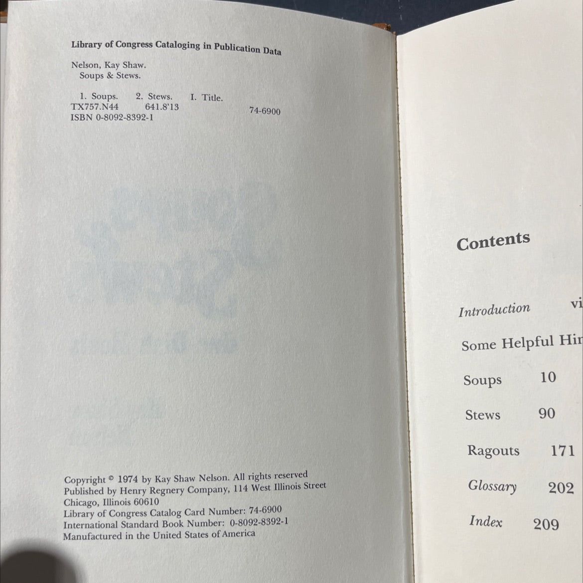 soups stews one-dish meals book, by Kay Shaw Nelson, 1974 Hardcover image 3