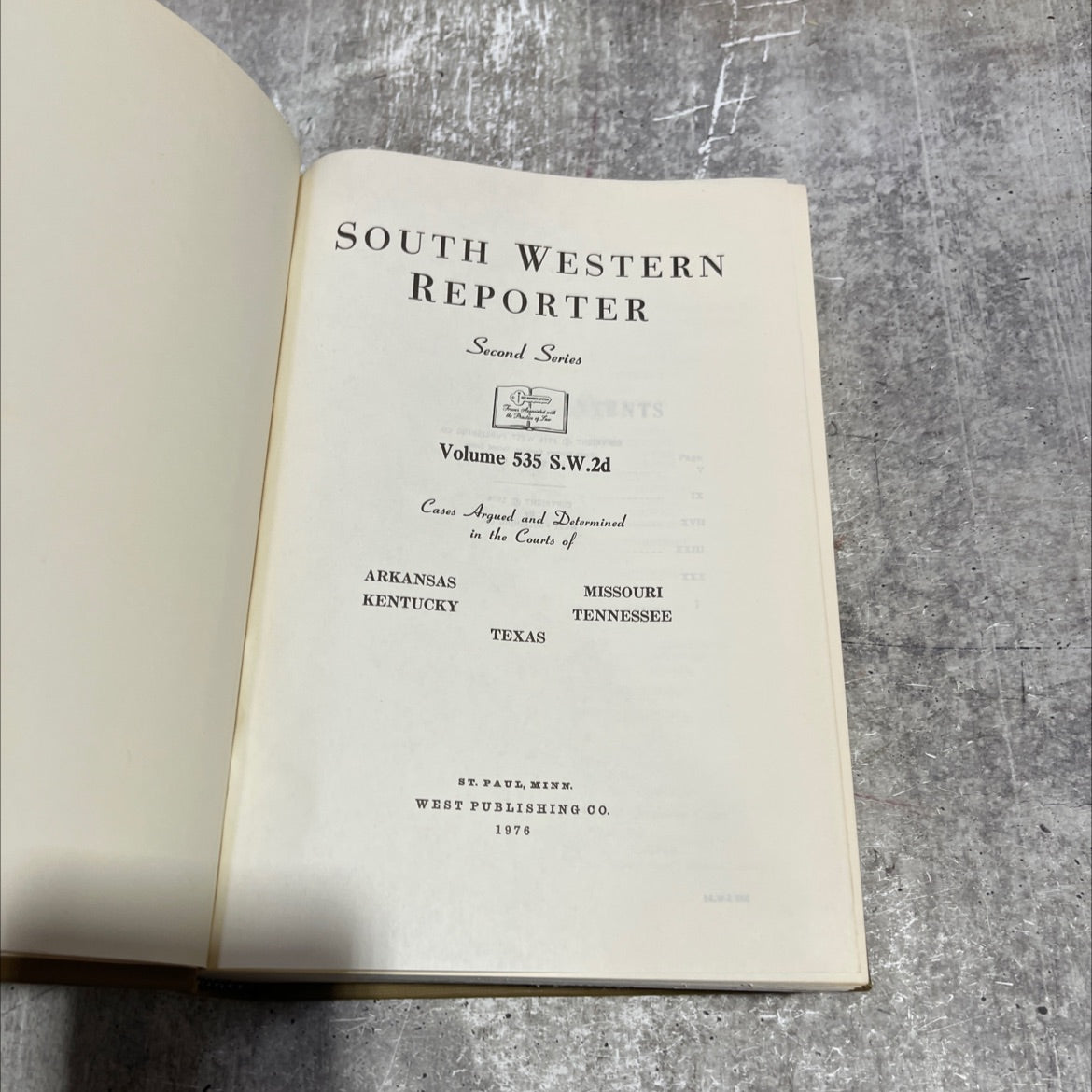 south western reporter second series volume 535 book, by unknown, 1976 Hardcover image 2