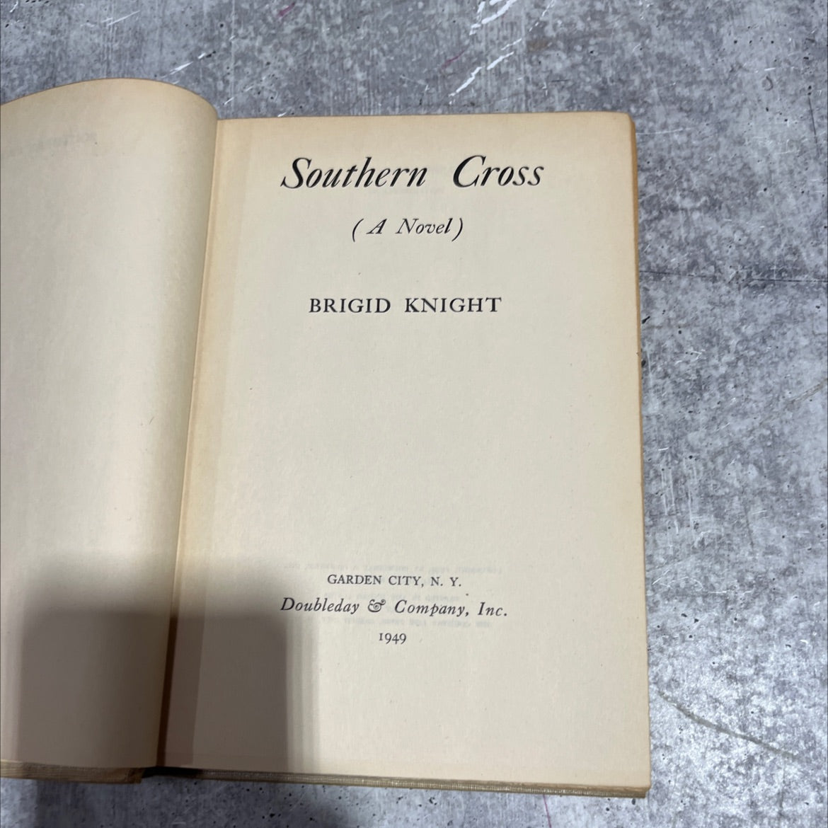 southern cross (a novel) book, by brigid knight, 1949 Hardcover image 2