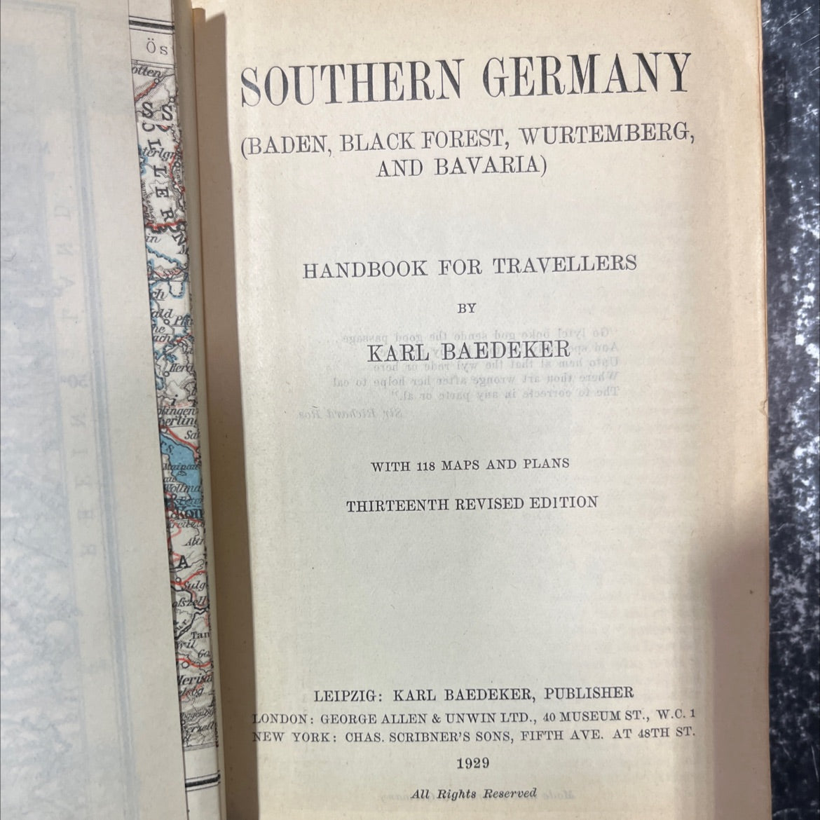 southern germany (baden, black forest, wurttemberg, and bavaria) book, by karl baedeker, 1929 Hardcover image 2
