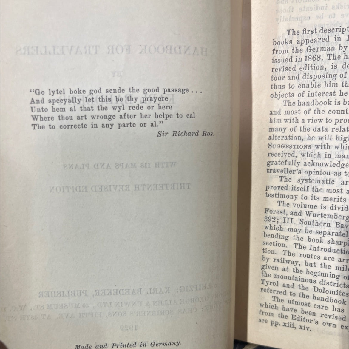 southern germany (baden, black forest, wurttemberg, and bavaria) book, by karl baedeker, 1929 Hardcover image 3