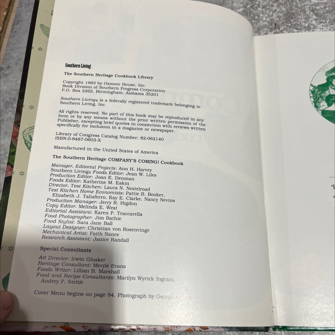 southern heritage company's coming! cookbook book, by unknown, 1983 Hardcover image 3