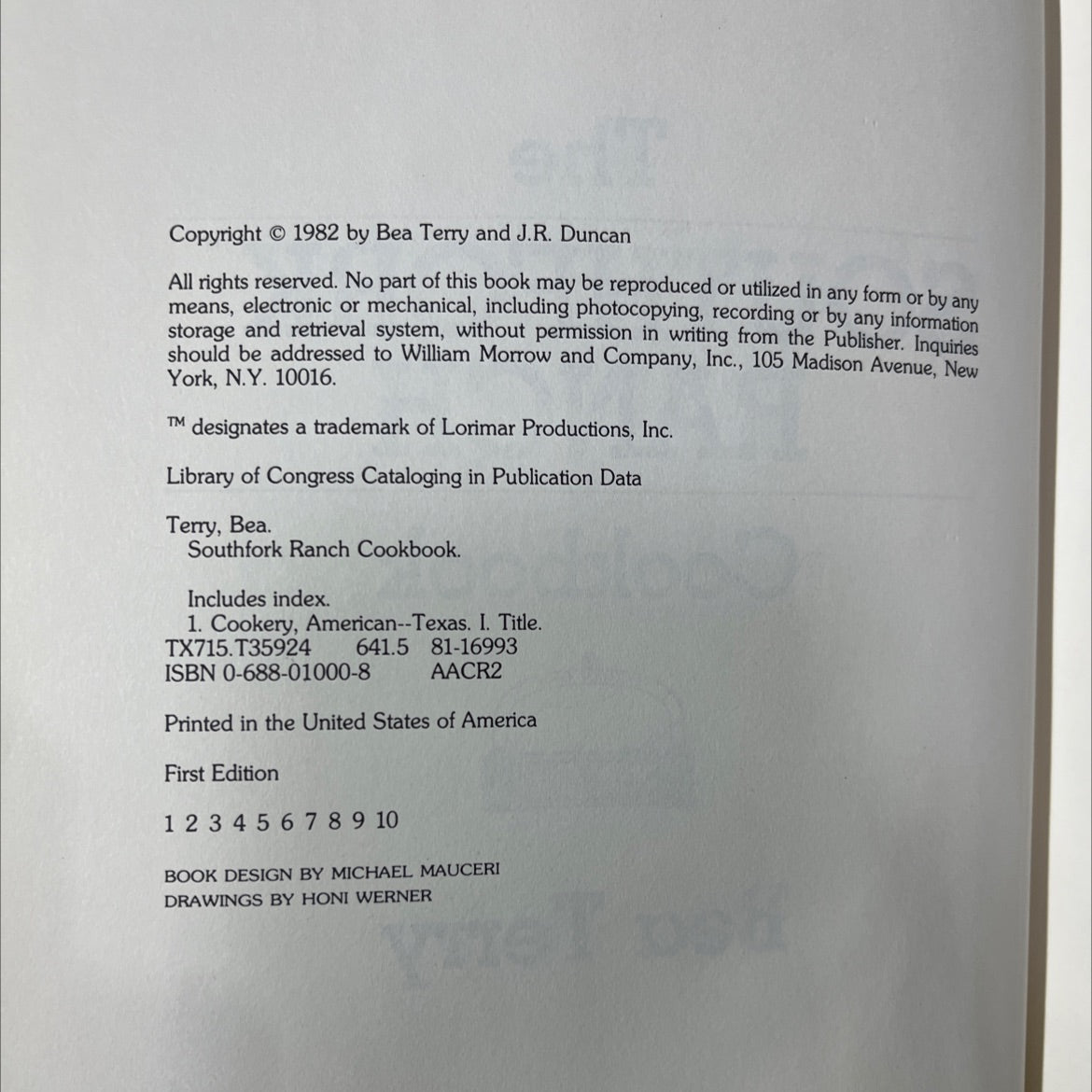 SIGNED southfork ranch cookbook book, by Bea Terry, 1982 Hardcover, First Edition, Vintage image 3