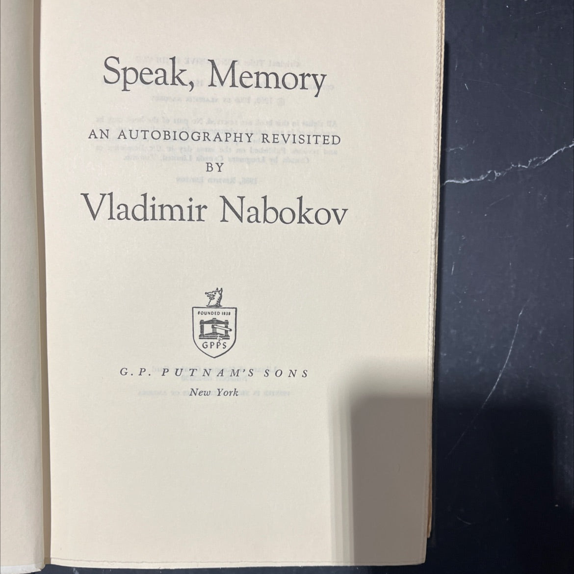 speak, memory an autobiography revisited book, by Vladimir Nabokov, 1966 Hardcover image 2