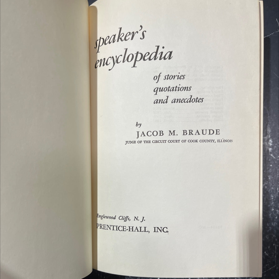 speaker's encyclopedia of stories quotations and anecdotes book, by jacob m. braude, 1960 Hardcover image 2