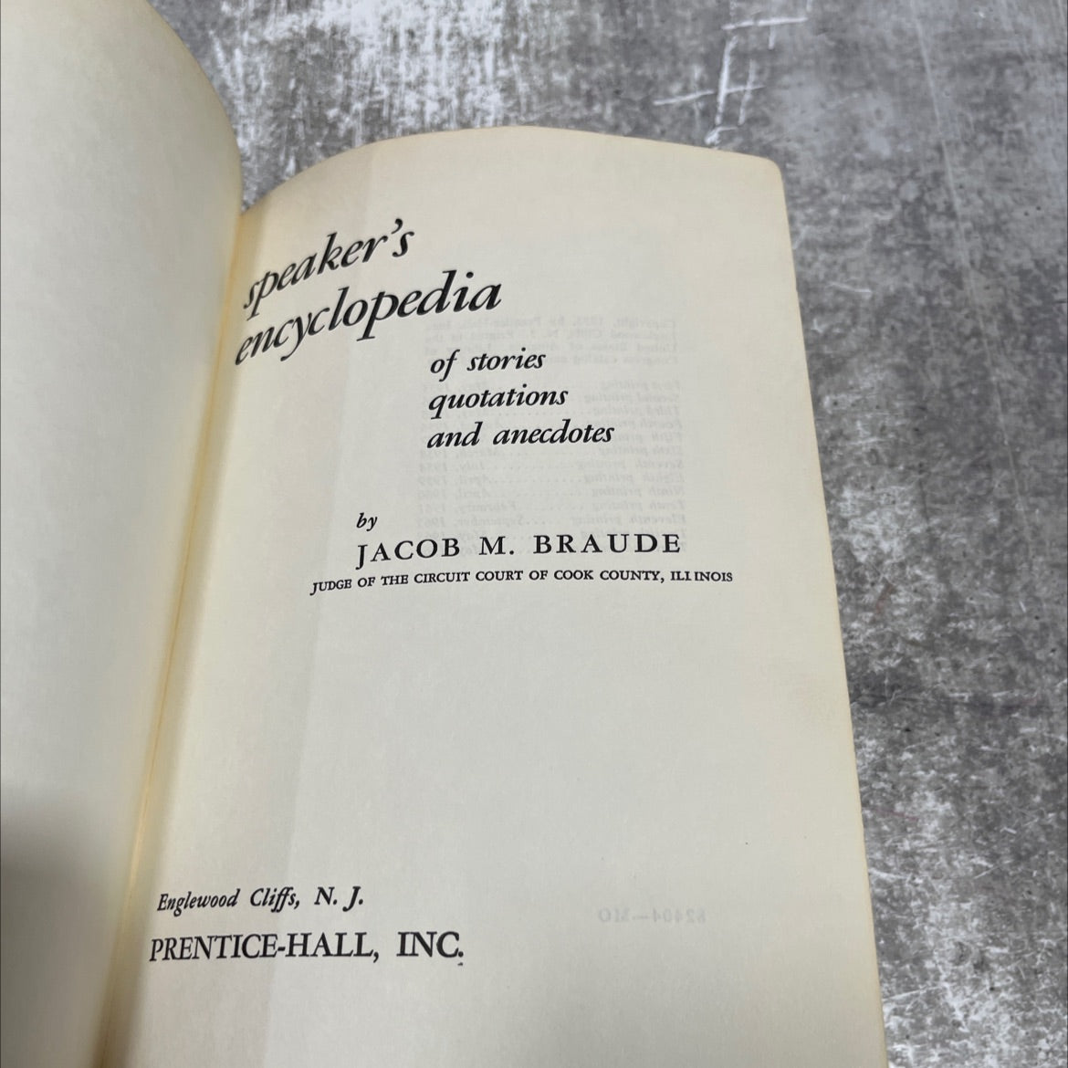 speaker's encyclopedia of stories quotations and anecdotes book, by jacob m. braude, 1964 Hardcover image 2
