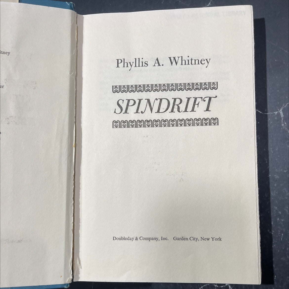 spindrift book, by Phyllis A. Whitney, 1975 Hardcover image 2