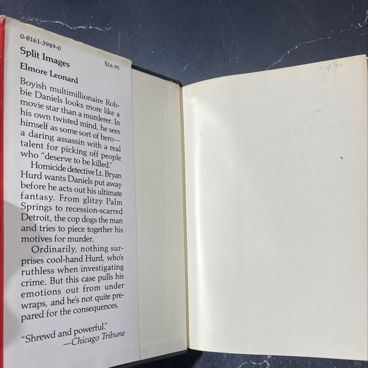 split images book, by Elmore Leonard, 1986 Hardcover image 4