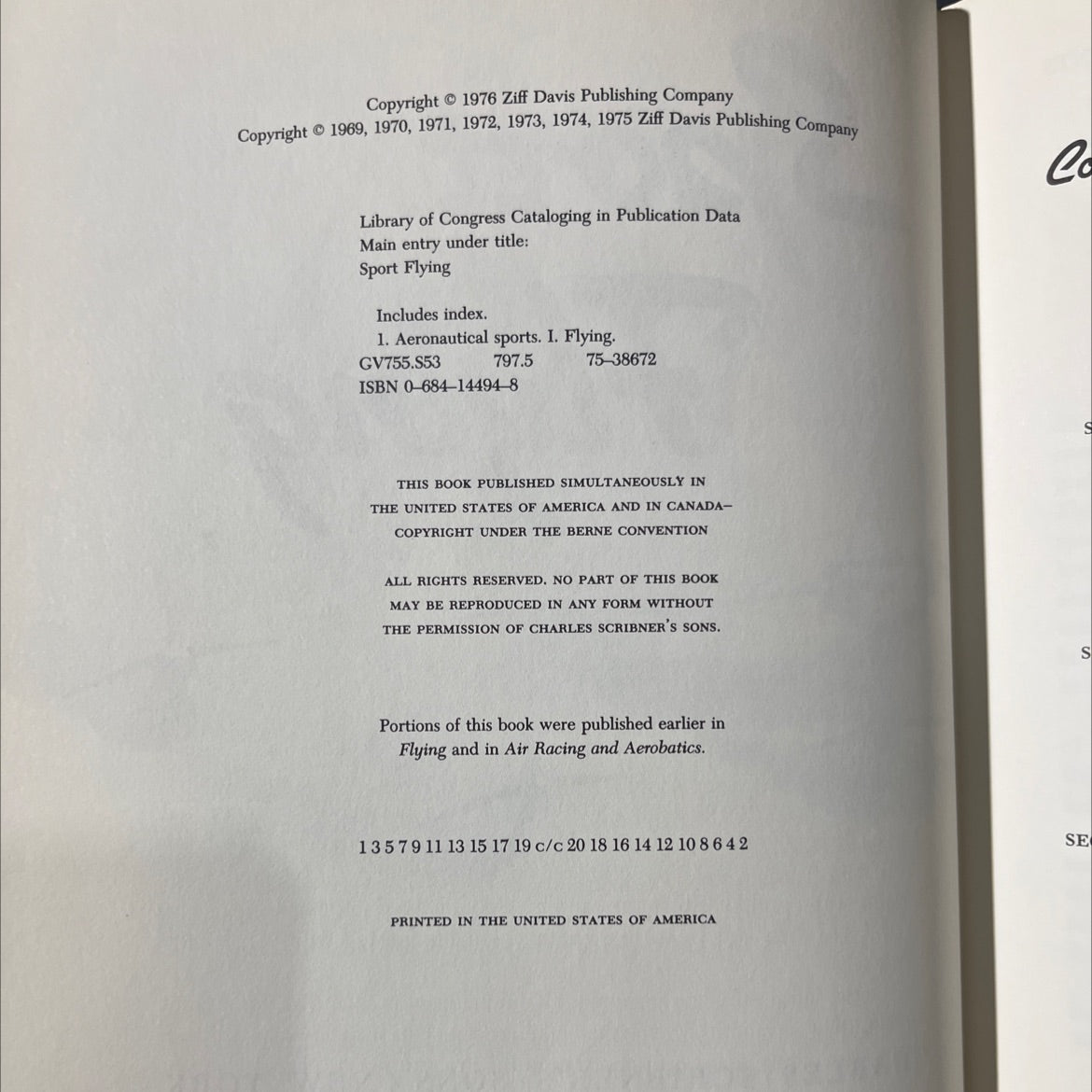 sport flying book, by unknown, 1976 Hardcover image 3