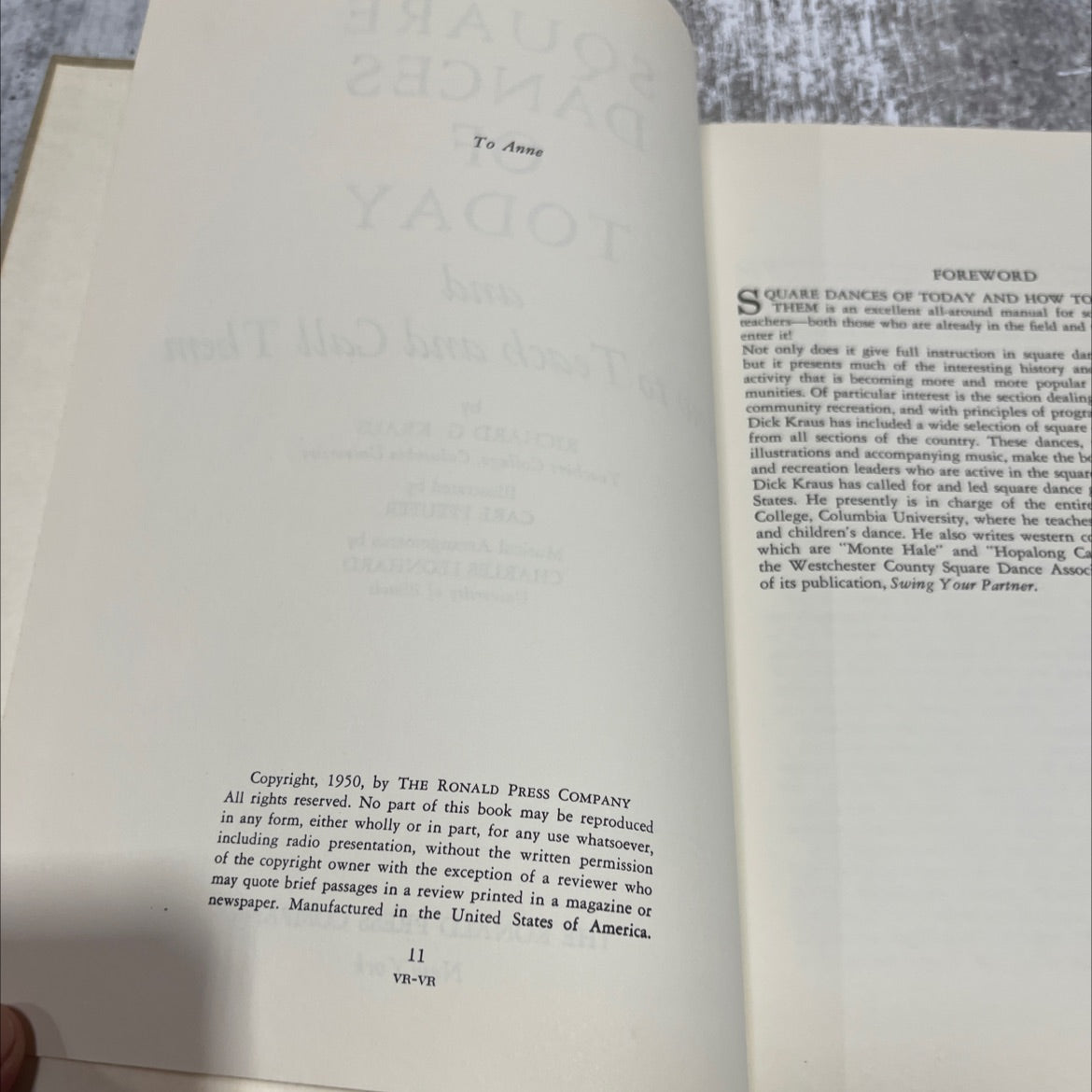 square dances of today and how to teach and call them book, by richard g. kraus, 1950 Hardcover image 3