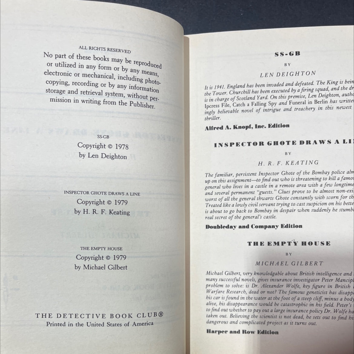 ss-gb book, by len deighton, 1978 Hardcover image 3