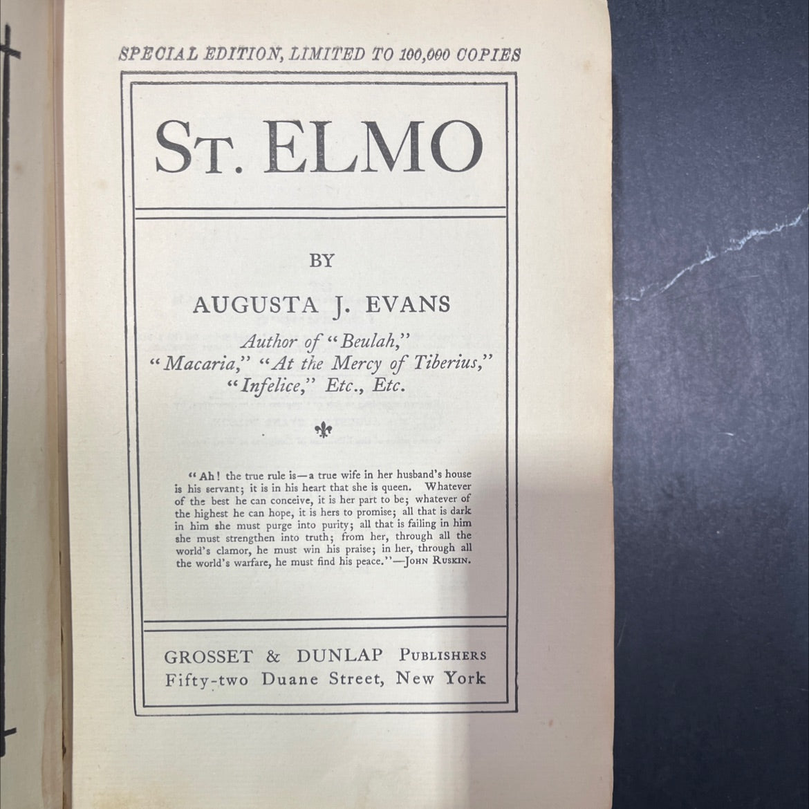 st. elmo book, by augusta j. evans, 1896 Hardcover image 2