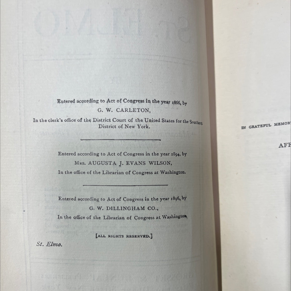 st. elmo book, by augusta j. evans, 1896 Hardcover image 3