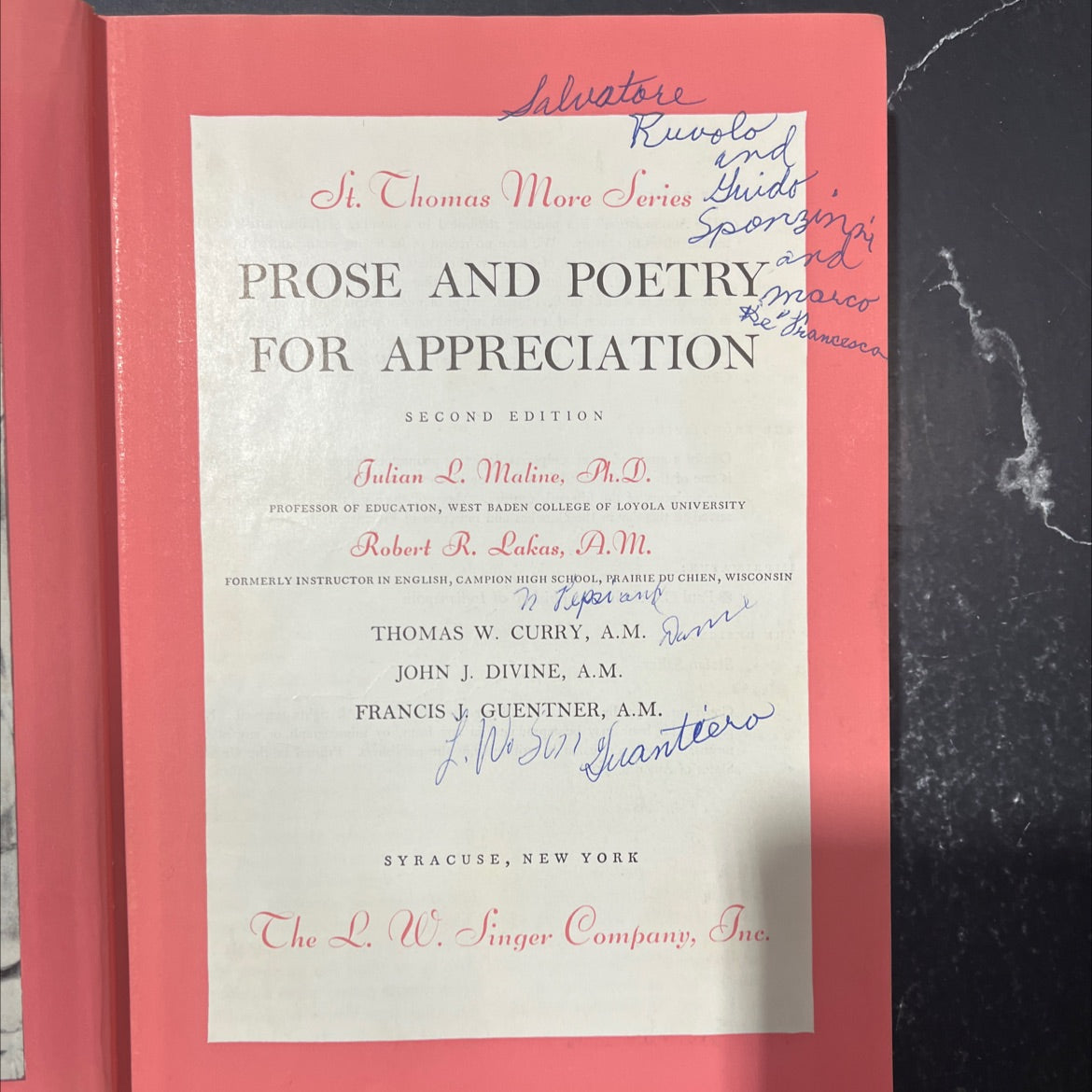 st. thomas more series guides for appreciation book, by salvatore ruvolo, 1955 Hardcover image 2